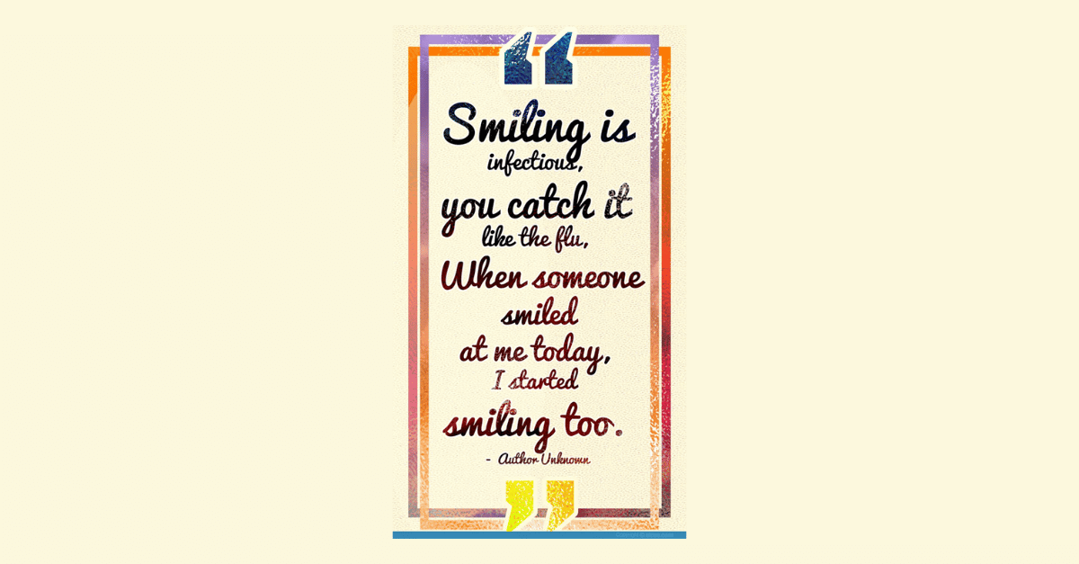 Smiling is infectious